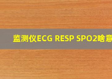 监测仪ECG RESP SPO2啥意思